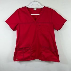 Dickies Red Scrubs Top Women’s size Medium